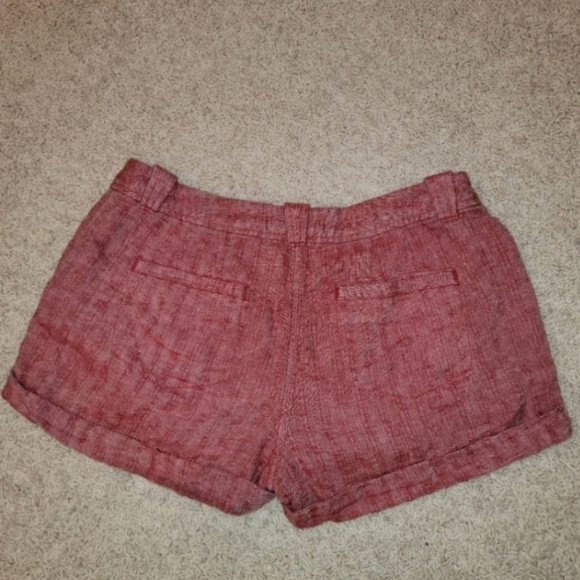 Free People Red Linen Shorts Size 4 - Picture 3 of 9